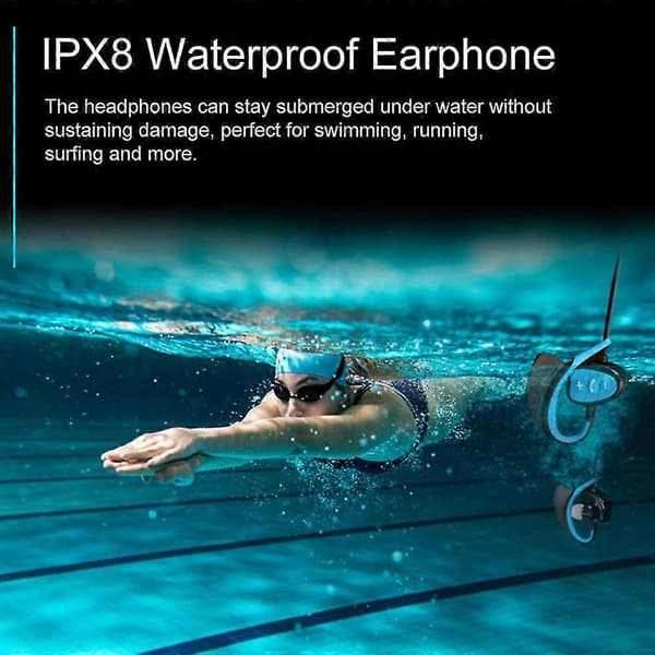 Ipx8 Helt Vattentäta Hörlurar Trådlösa Simhörlurar Headset