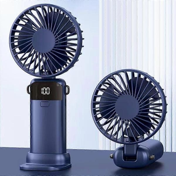 Digitalt Display Håndholdt 5 Hastigheder Blæser med Snor og Base Blue One Size