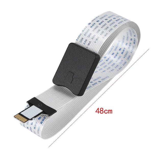 2X forlængerkabeladapter fleksibel forlænger til Micro-SD til TF-kort til Monoprice Select Mini 3D-printer/Raspberry Pi Black   white