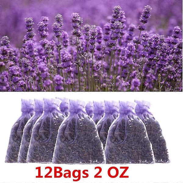 12 Stykker Lavendelpose Fyldt Med Premium Tørret Lavendel Nem At Bruge