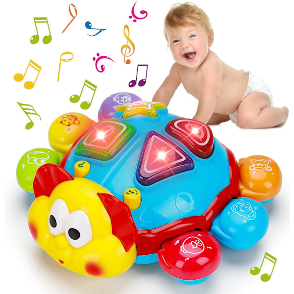 Baby Crawling Toy 6 to 12 Months Spanish English Bilingual Learning Toy for Infants Educational Musical Light Up Toy Easter Treat Gift