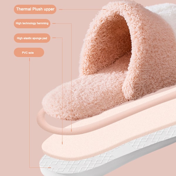 Katt Tass Tofflor Plysch Innetofflor Dam Herr Foppatofflor Mjuka Värmetofflor brun brown 26cm (40-41)