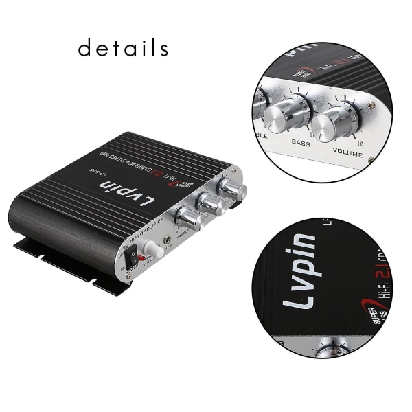 Lvpin 12v 200w Mini Hi-Fi Stereovahvistin Mp3 Autoradio Kanavat 2 Talo Superbasso