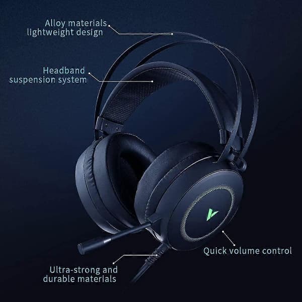 Rapoo VH160 Gaming Headset RGB PC Virtuel 7.1 Kanal Støjreducerende Headset Med MIC Black
