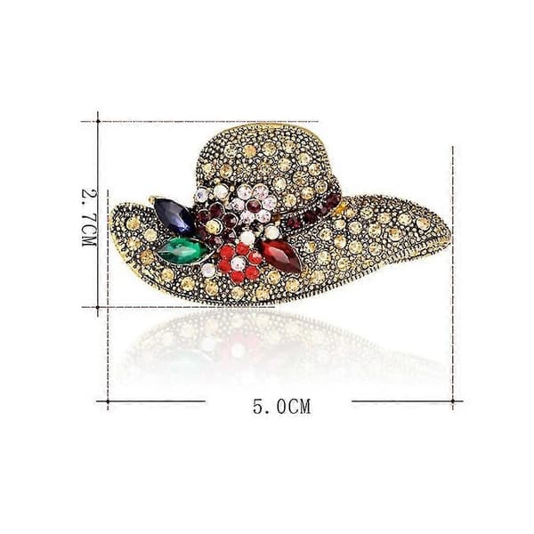 Retro Krystal Blomster Hat Brocher Til Kvinder Solhat Topee Design Passer Skjorte Broche Pins Gaver