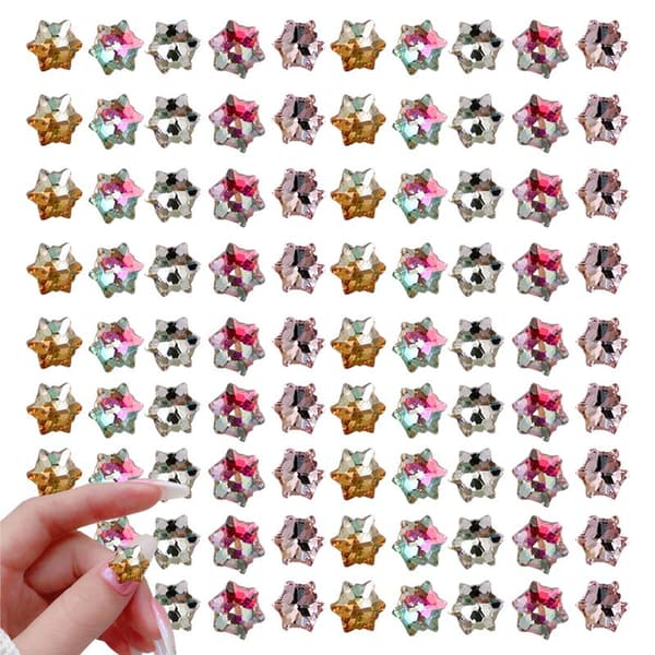 120 stk Nail Art Snowflake Rhinestones Crystal Flatback Nail