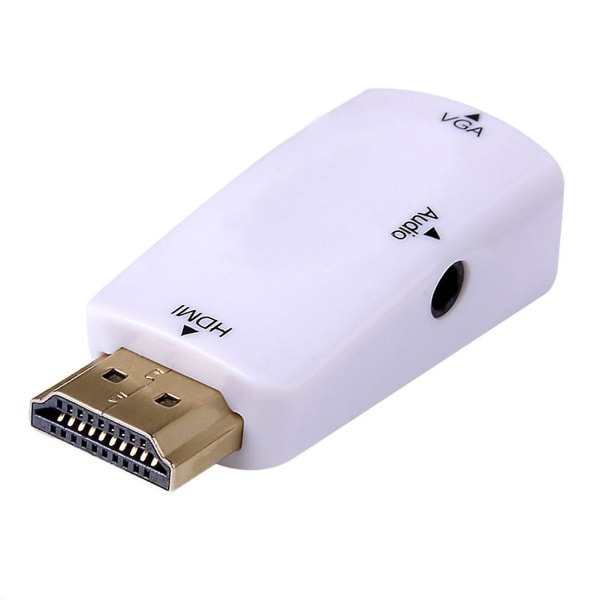 HDMI-yhteensopiva uros-VGA-naarassovitin mobiilin näytön peilausvastaanotin projektorinäytöille White