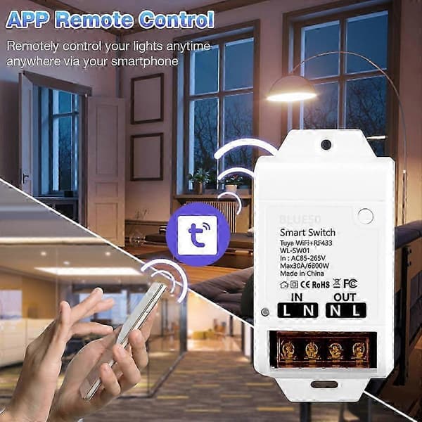 Tuya Smart WiFi Tørkontakt Switch Modul 10A Hjem Universal DIY Afbryder Relæ Arbejder med Smart Life