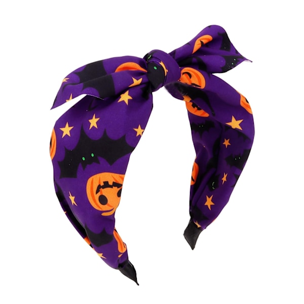 Halloween Headband Bow Purple Headbands for Women Girls Pumpkin Headband Halloween Party Favors