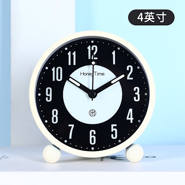 Partihandel självlysande liten väckarklocka Student tyst klocka Desktop Skrivbordsklocka Integrerad skrivbordsdekoration Nattljus Pendelklo Black Night Light
