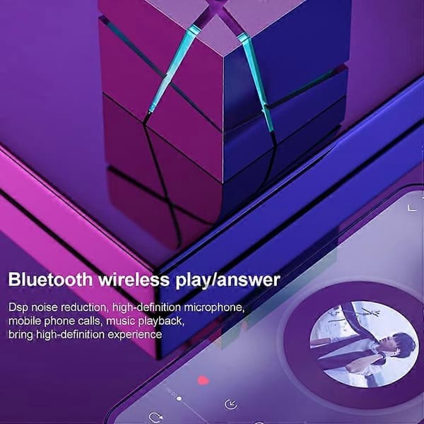 Qone 2 Cube Mini Bærbar Kort Trådløs Bluetooth Højttaler Black