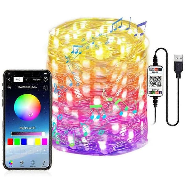 Fairy Lights USB-stik LED Lys Kæde Udendørs Indendørs Farve