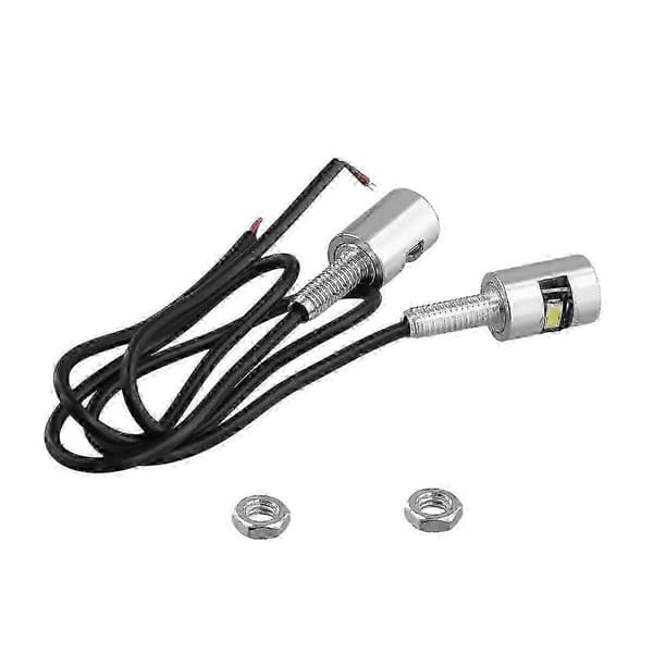Vattentät registreringsskyltsbelysning för motorcykel, 12V universell LED-par Black