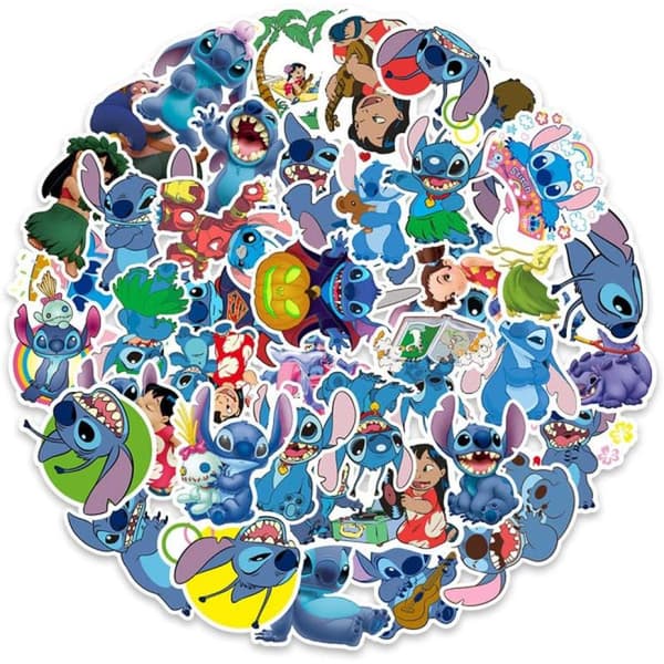 100 kpl Stitch-tarroja, Lilo & Stitch -tarrat OLilo