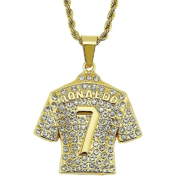 Fodboldtrøje Halskæde til Mænd, Hip Hop Ronaldo #7 Halskæde