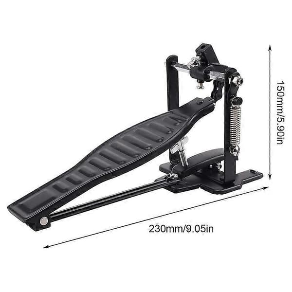 Trommepedal Sort Aluminiumslegering Børne Rack Trommepedal Sæt med Trommestik og Trommenøgle Black