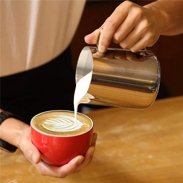 Latte Art Kande - Mælkeskummer - Rustfrit Stål - 350 ml - Graderet - 1 stk