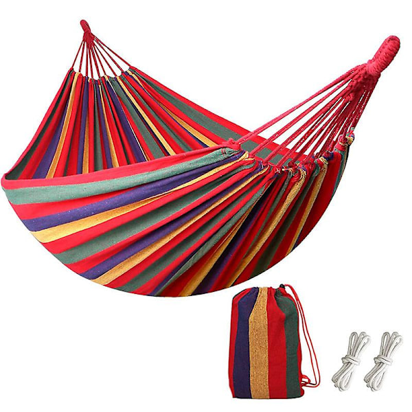 Outdoor Camping Hammock, Outdoor Portable Canvas, Lightweight with Tree-Friendly Straps, Carry Bag, Perfect for Garden, Balcony, Patio, Beach, Hiking