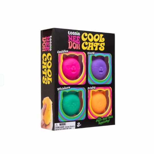NeeDoh Cool Cats Squishy Leksaksset Mjuk Sensorisk Stresslindrande Fidgetleksak Söt Kattpresent 4 ST