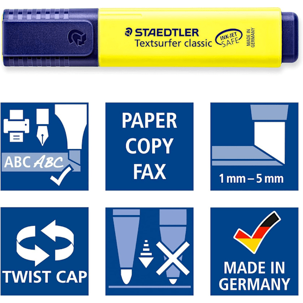 STAEDTLER 364 WP6 Textsurfer Classic Overstrykningstusj - Flere farger - (Pack of 6)