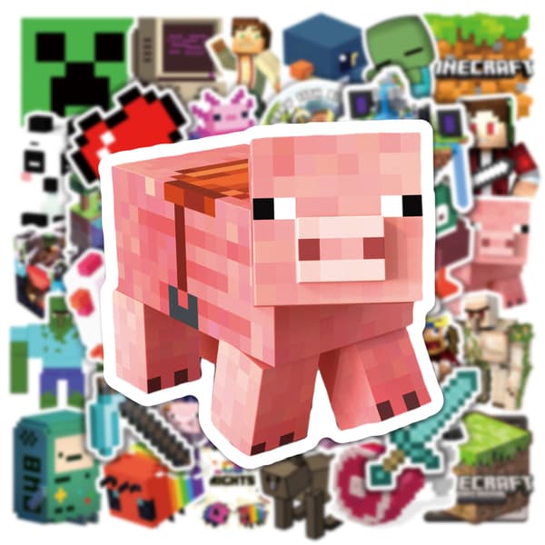 #100 Minecraft-klistremerker for barn og voksne, vanntette#