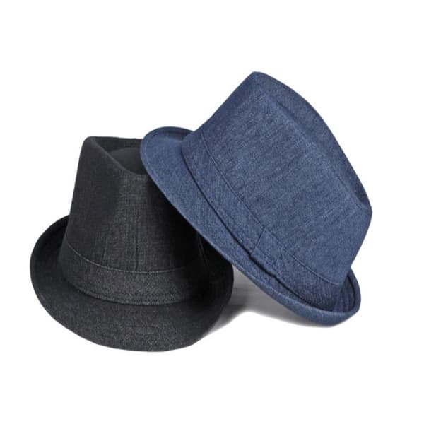 Svart og mørkeblå, to hatter totalt, herrehatt