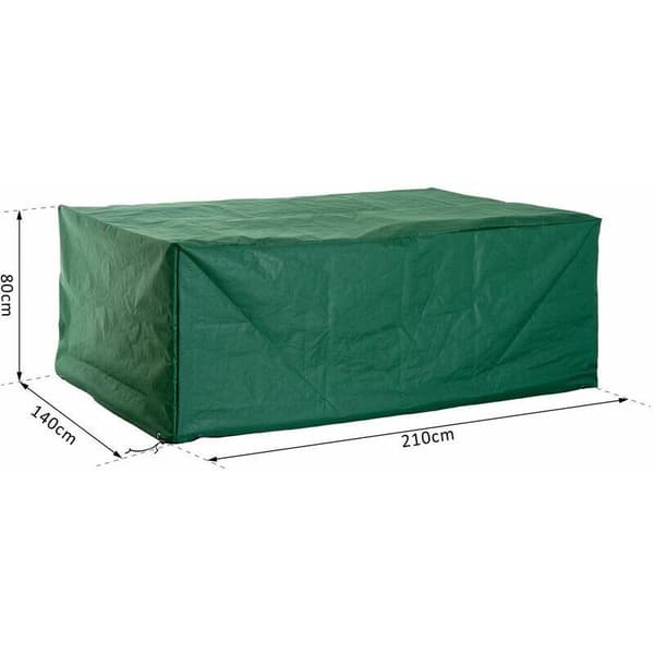 Vattentätt skydd för rektangulära trädgårdsmöbler 210L x 140B x 80H cm grön