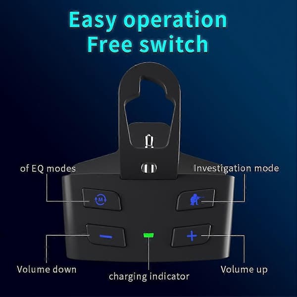 Spillkontroller lydkort for Gamepad lyd stemmeforsterker adapter hodetelefonkonverter tilbehør (svart)