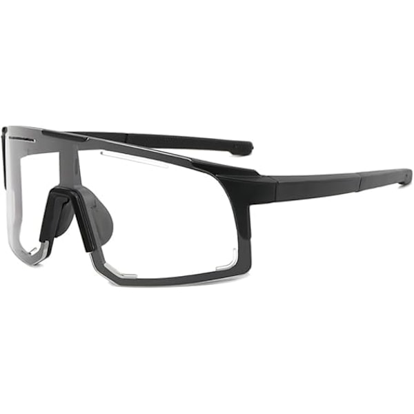 Polariserte solbriller for menn og kvinner, farget speillinse, UV-beskyttelse, ski, sykling, løping, strand, fiske Black-transparent