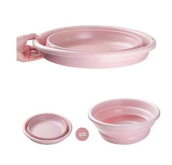 Rektangulær håndvask, håndvask, håndvask, plasthåndvask, foldbar, pink 30,5 * 12