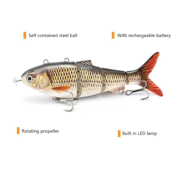 Självsimmande fiskedrag USB-uppladdningsbart C
