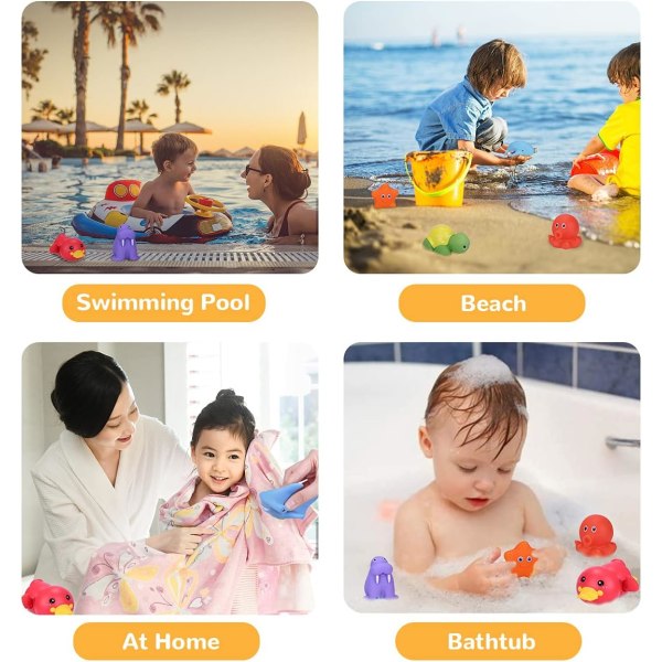 Babybadelegetøj, flydende dyrebassinlegetøj Badeværelseslegetøj Pædagogisk vandlegelegetøj Oplysningslegetøj Sprøjtnetlegetøj til badekar eller pool til børn