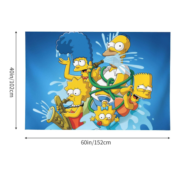 The Simpsons Veggteppe, Anime Veggtepper, Hippie Anime Poster Til Soverom, Morsomme Estetiske Romdekor Flagg, Veggdekor For Tenåringsjenter Menn Sovesal 60x40in 152x102cm