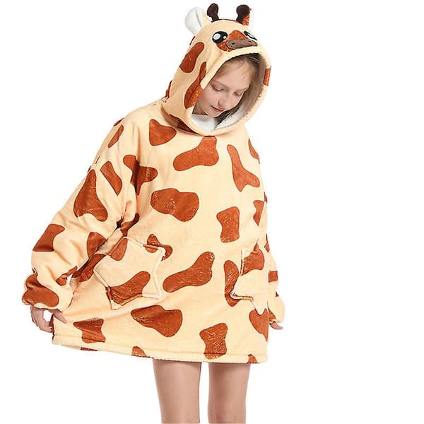 Barnhoodie Oversized Filt Sherpafleece Ultra Giraffe