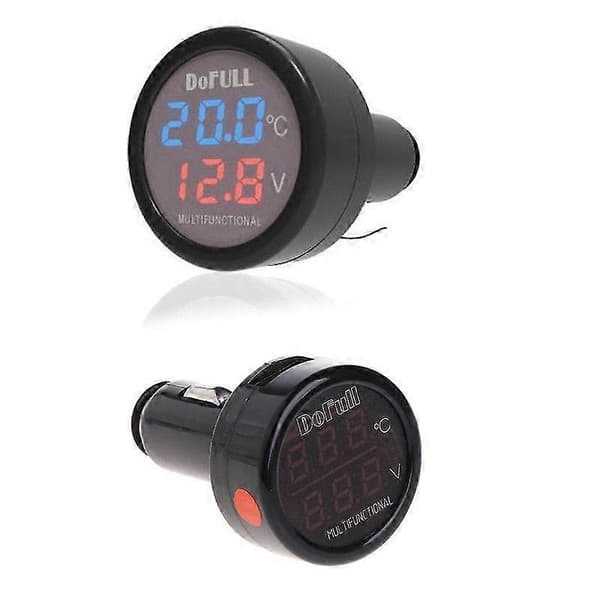 Bil Voltmeter Digital Voltmeter Volt Meter Panel Tester Auto Motorsykkel 12V 24V Rosso