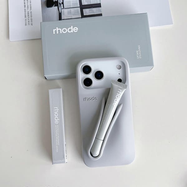 Rhode with Lip Gloss Phone Case for iPhone 16 15 14 13 12 17 11 Pro Max Plus Lip Gray Gray Iphone 16 Pro