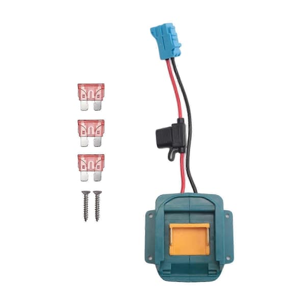 Strømhjulsadapter til 18V batteri med ledningsnetstik og sikring til Peg-Perego 12 Volt strømhjul
