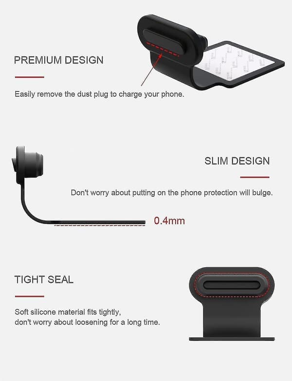 2 st Dammskydd Kompatibla med Telefon, USB C/Typ C, Dammskydd, USB C Laddningsport Dammskydd