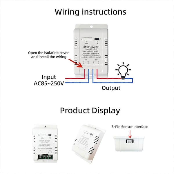 WiFi-temperaturströmbrytare med 1M-sensor EWelink Smart WiFi 20A termostat temperaturströmbrytare stöder