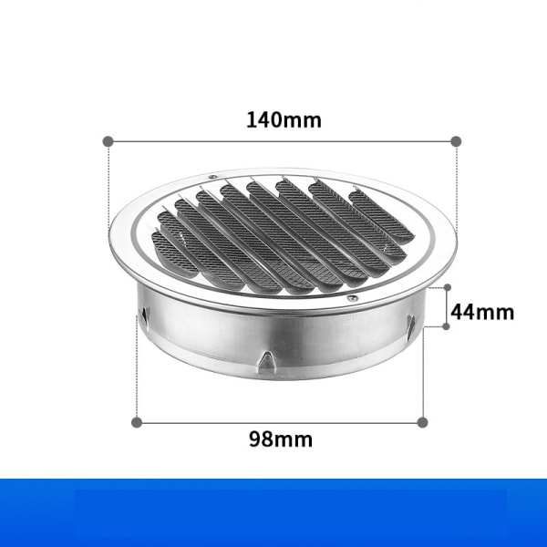 Udstødningsgitterdæksel Rundt ventilationsdæksel Shard Design Multifunktionel korrosionsbestandig til emhætte (100 mm)