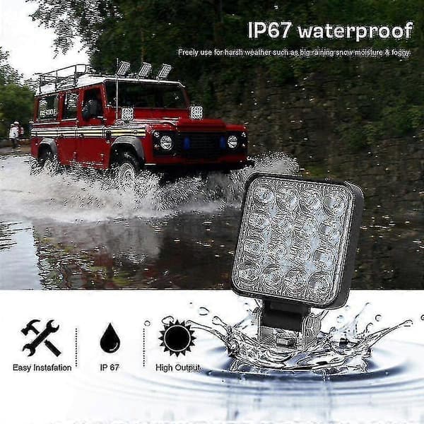 2024 4 stk LED arbeidslys 3 tommer 48W LED arbeidslys spotlight tåkelys -HGDMV