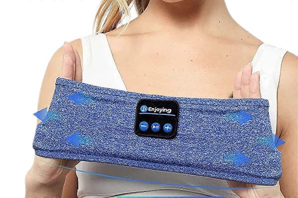 Bluetooth musikkhodebånd sovemaske for løping, yoga og samtaler Blue One Size