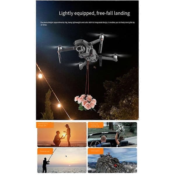 For Mavic 2 Pro Airdrop System Dropper Transport Payload Release Device Throwing System for Wedding, Fishing Bait Airdrop