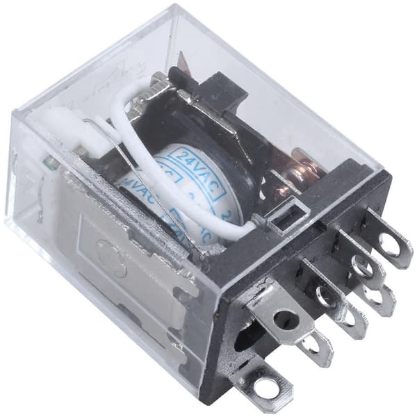 2X JQX-13F LY2 AC 24V spole 8-benet DPDT rød LED elektromagnetisk relæ Clear  black