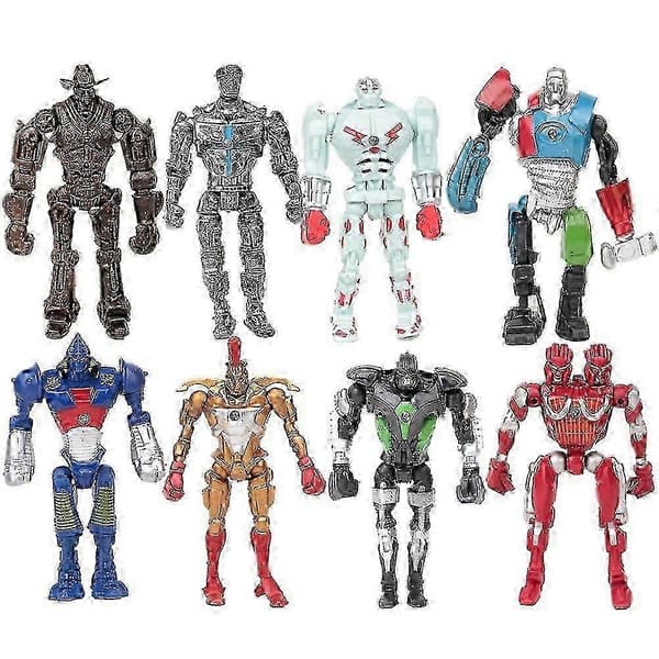 x 8 st Anime Real Steel Adam Raider LED Robot Actionfigur Modell Barnleksak Present