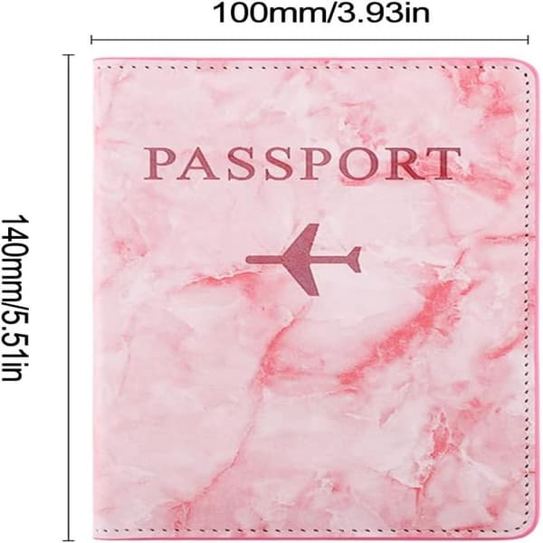 Pasfodral, Pasfodral, Pasfodral med RFID-beskyttelse, Pasholder til kvinder og mænd (Pink)