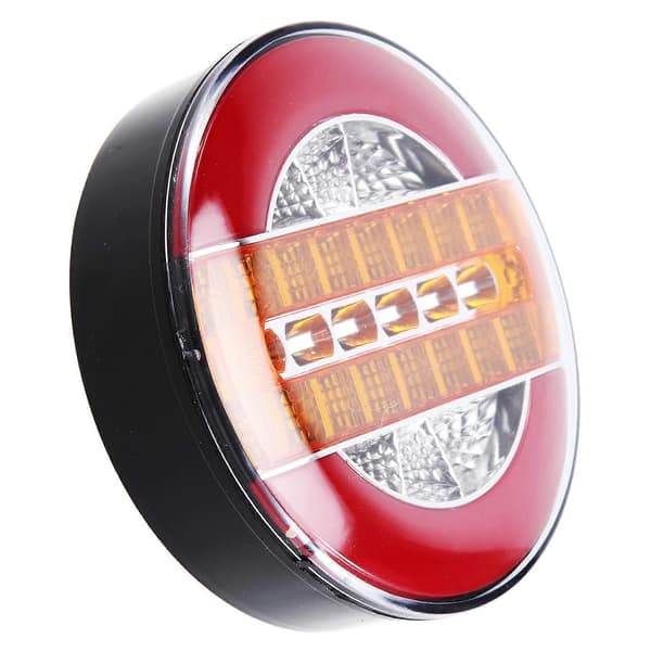 4 tommer trailer dynamisk baglygte 24V LED lastbil bremselys LED rund vand hamburger til biler både busser campingvogne Red