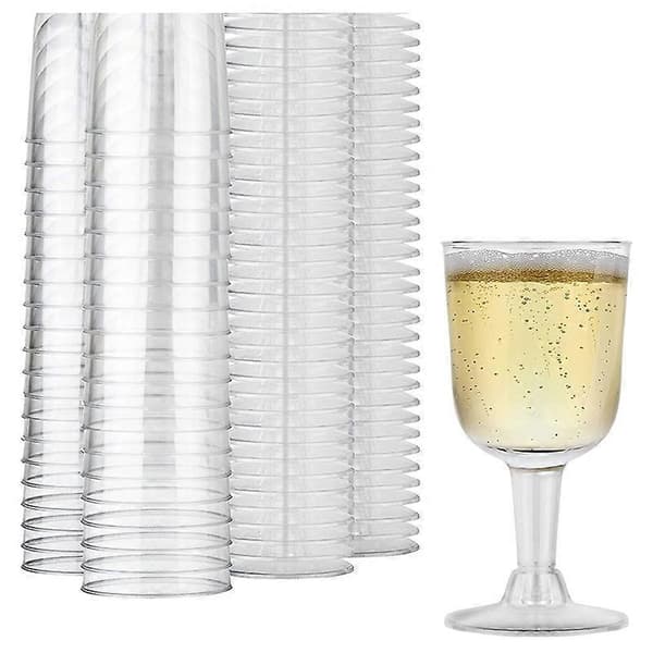 Klar Plast Vinglass Resirkulerbart - Knusesikkert Vinglass - Engangs- og Gjenbrukbare Kopper For Champagne Dessert