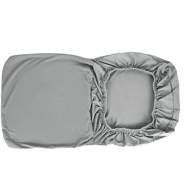 Grått barstolsöverdrag med ryggstödsskydd, stretchigt stolsöverdrag