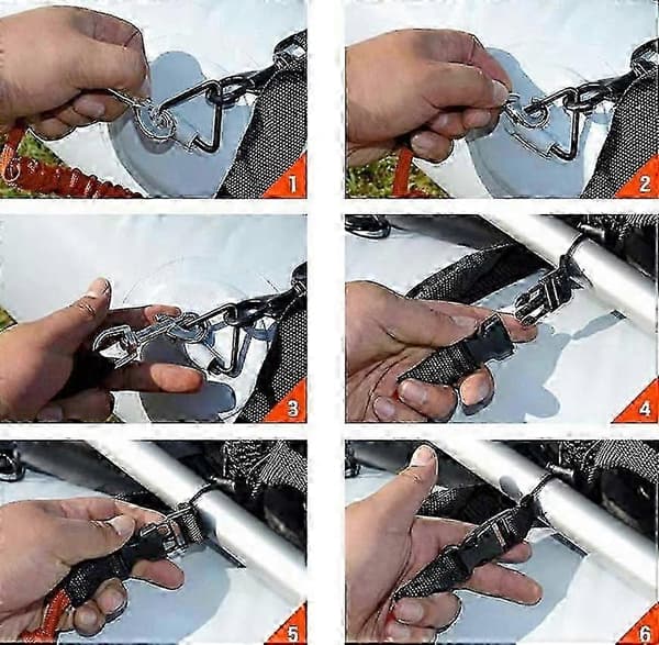 2-delad kajakpaddel elastiska remmar elastiska kajakpaddelkoppel tillbehör (grön)